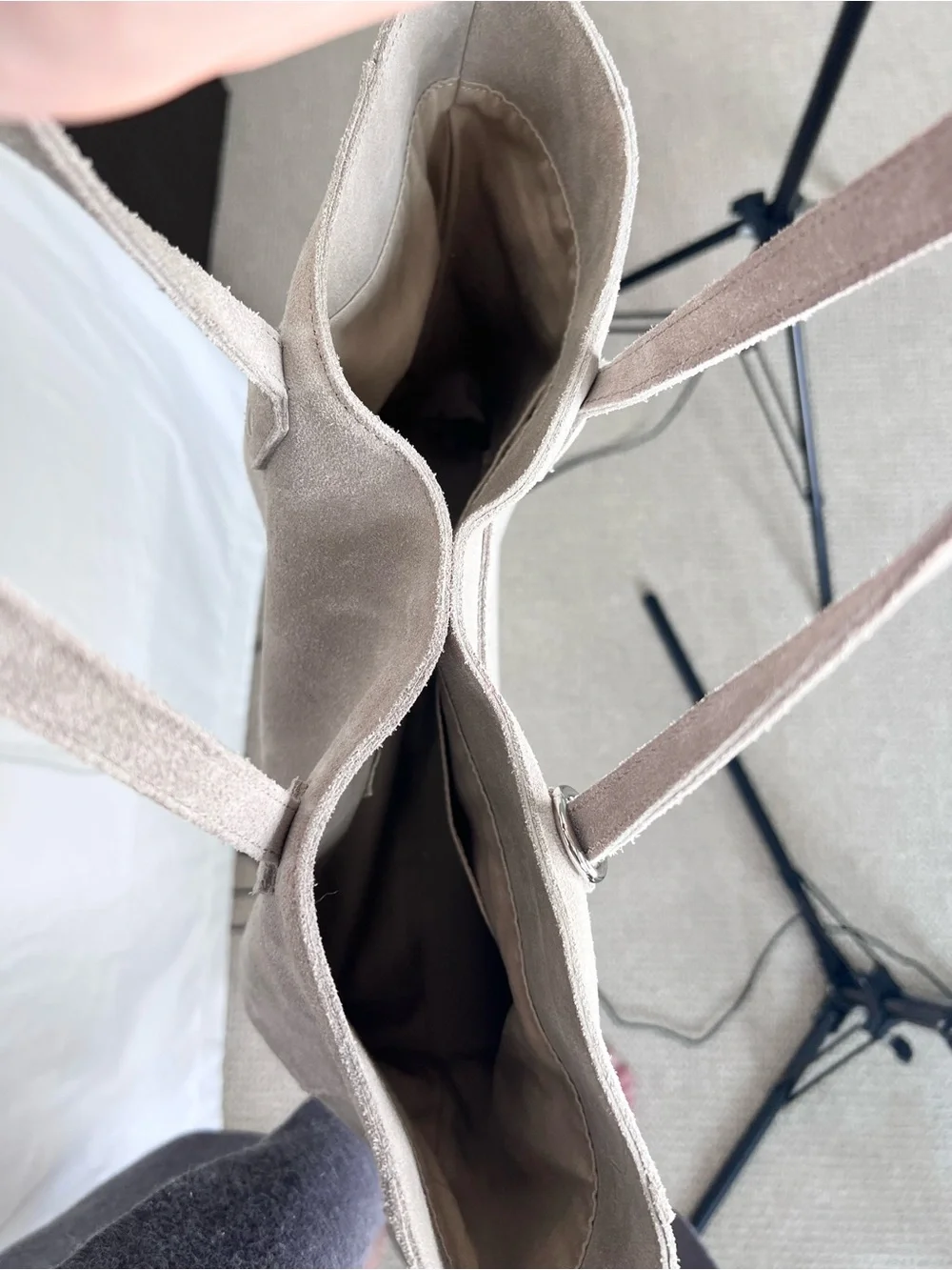 M.I.L.A. Luxe Bag | Suede | Taupe Beige | Tote Shoulder Bag Modern Boho Luxury
